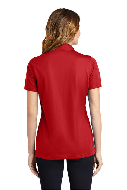 Sport-Tek Womens Active Mesh Moisture Wicking Short Sleeve Polo Shirt - True Red