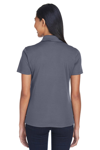 Core 365 Womens Balance Performance Moisture Wicking Short Sleeve Polo Shirt - Classic Navy Blue/Carbon Grey