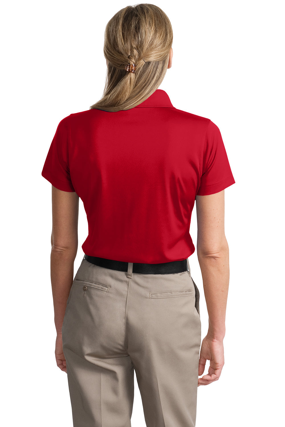 CornerStone Womens Select Moisture Wicking Short Sleeve Polo Shirt - Red