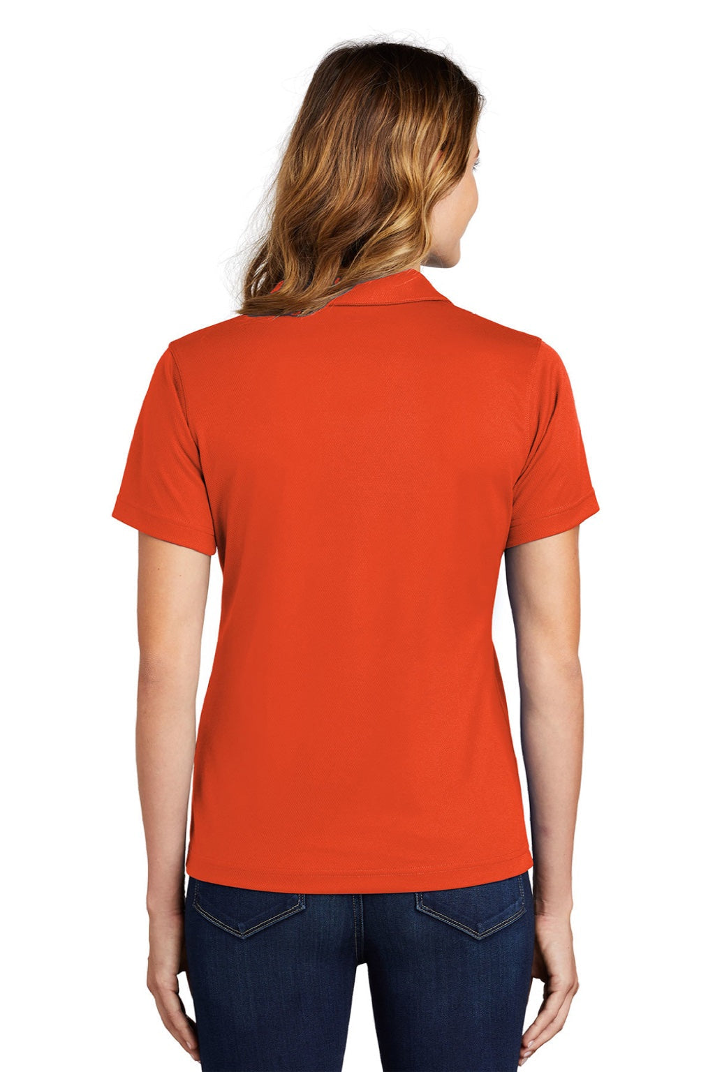 Sport-Tek Womens Dri-Mesh Moisture Wicking Short Sleeve Polo Shirt - Bright Orange - Closeout