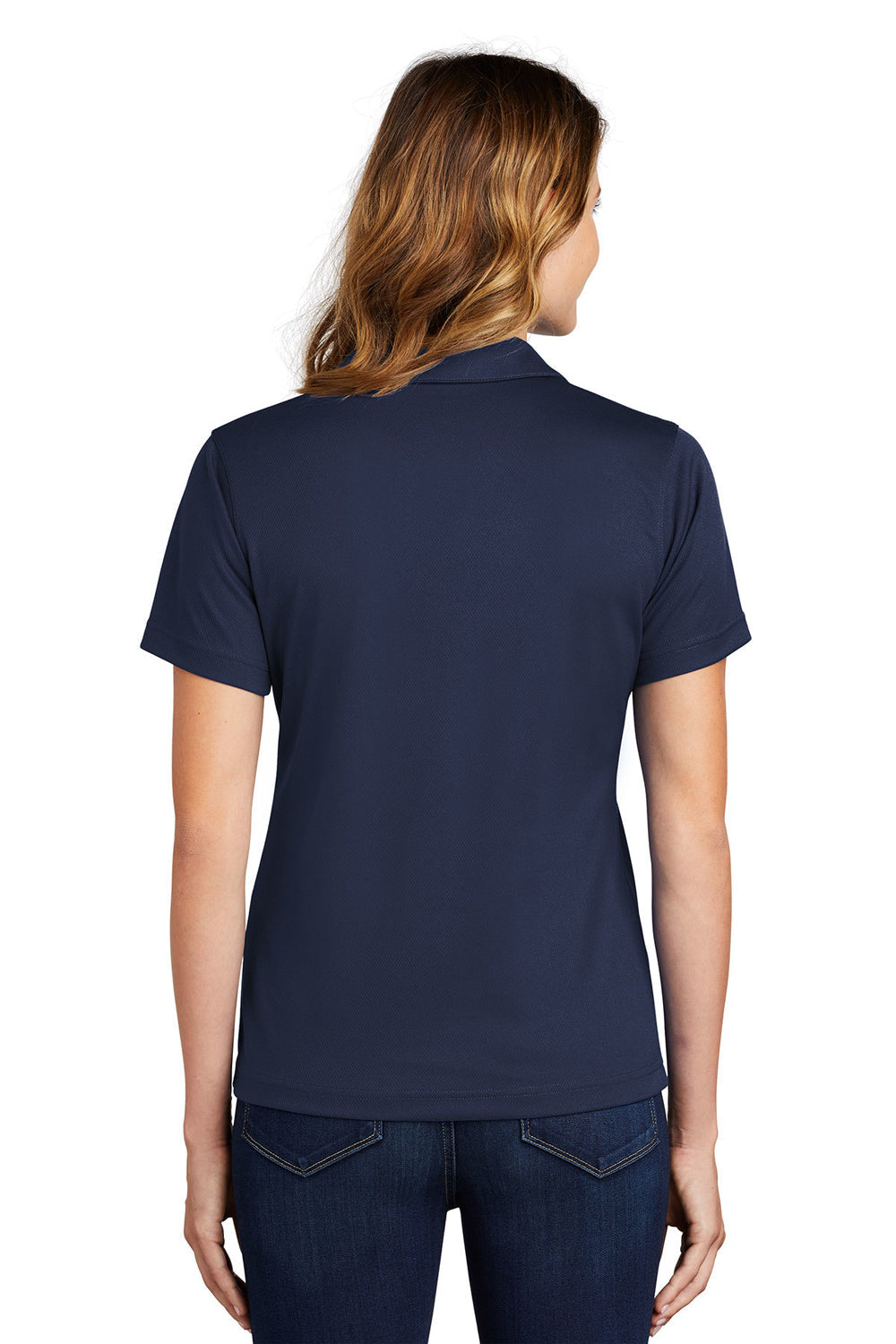 Sport-Tek Womens Dri-Mesh Moisture Wicking Short Sleeve Polo Shirt - Navy Blue