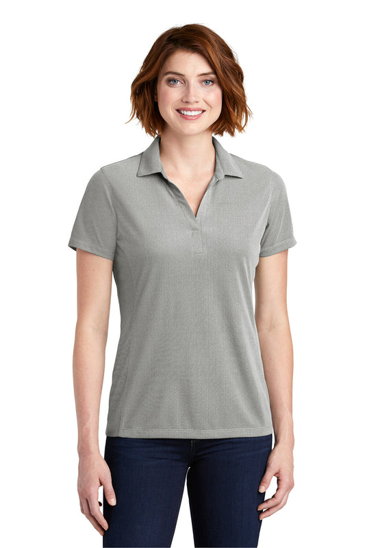 Port Authority Womens Oxford Moisture Wicking Short Sleeve Polo Shirt - Black - Closeout
