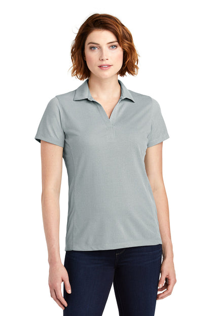 Port Authority Womens Oxford Moisture Wicking Short Sleeve Polo Shirt - Gusty Grey - Closeout