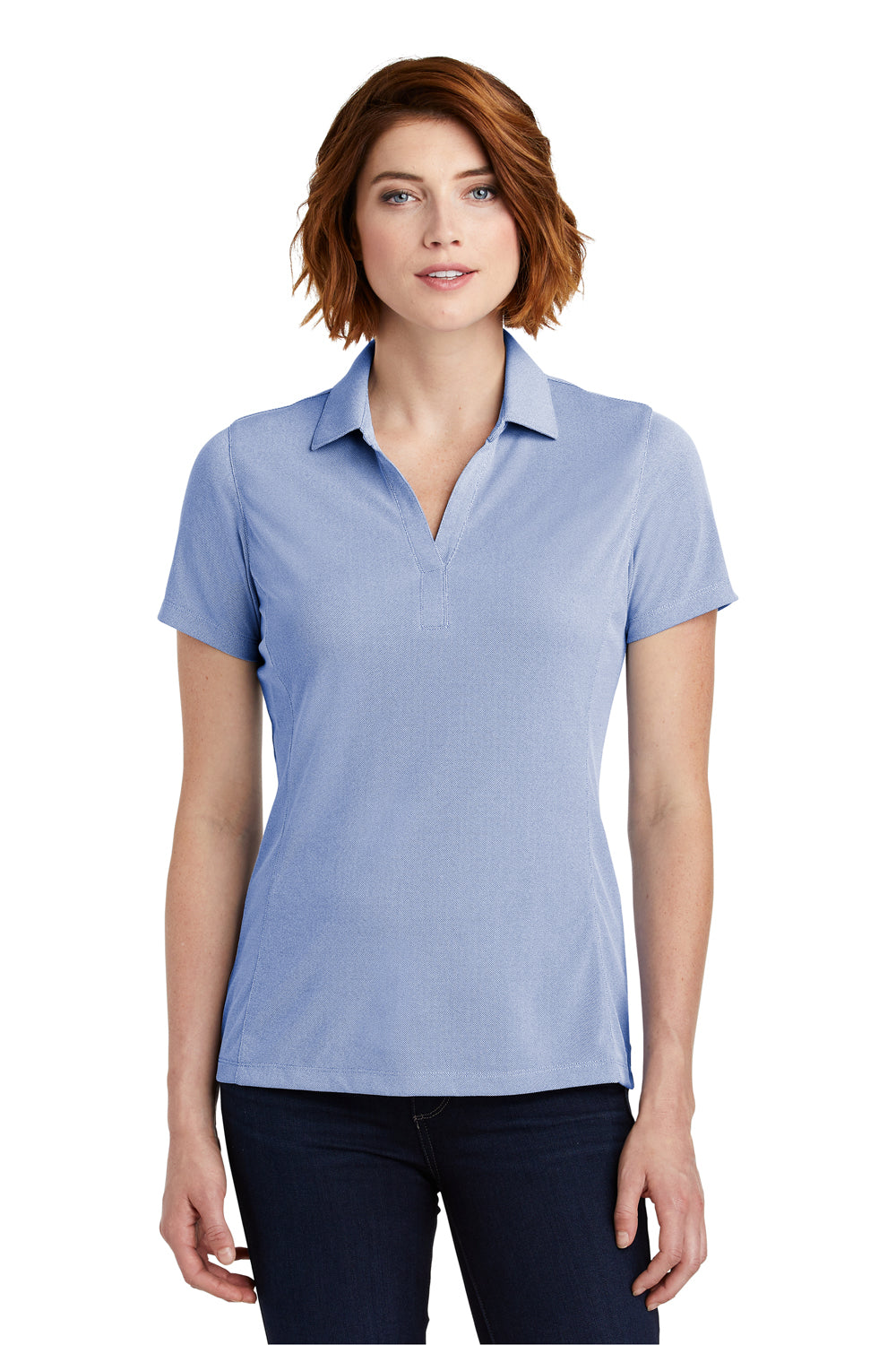 Port Authority Womens Oxford Moisture Wicking Short Sleeve Polo Shirt - True Royal Blue - Closeout