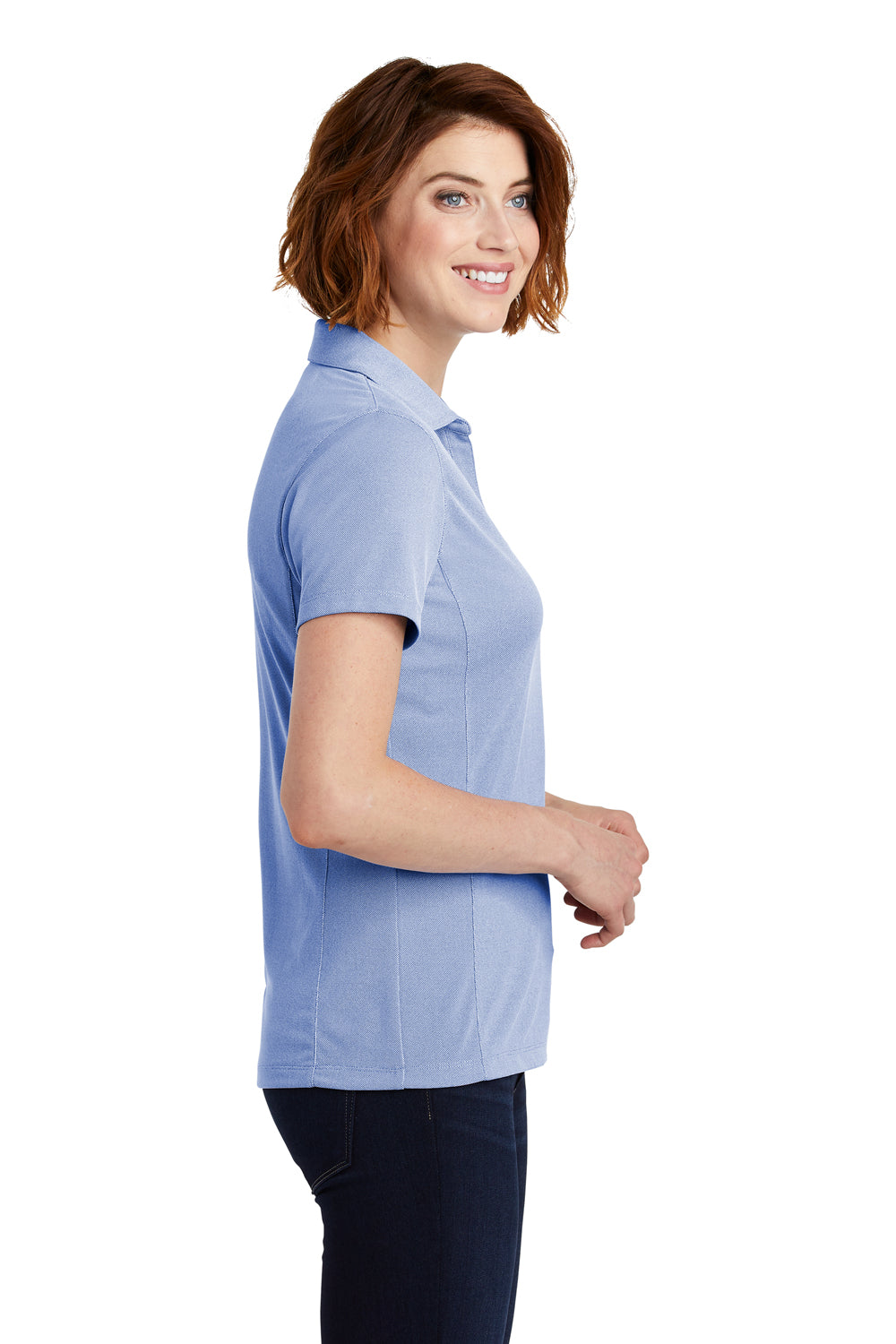 Port Authority Womens Oxford Moisture Wicking Short Sleeve Polo Shirt - True Royal Blue - Closeout