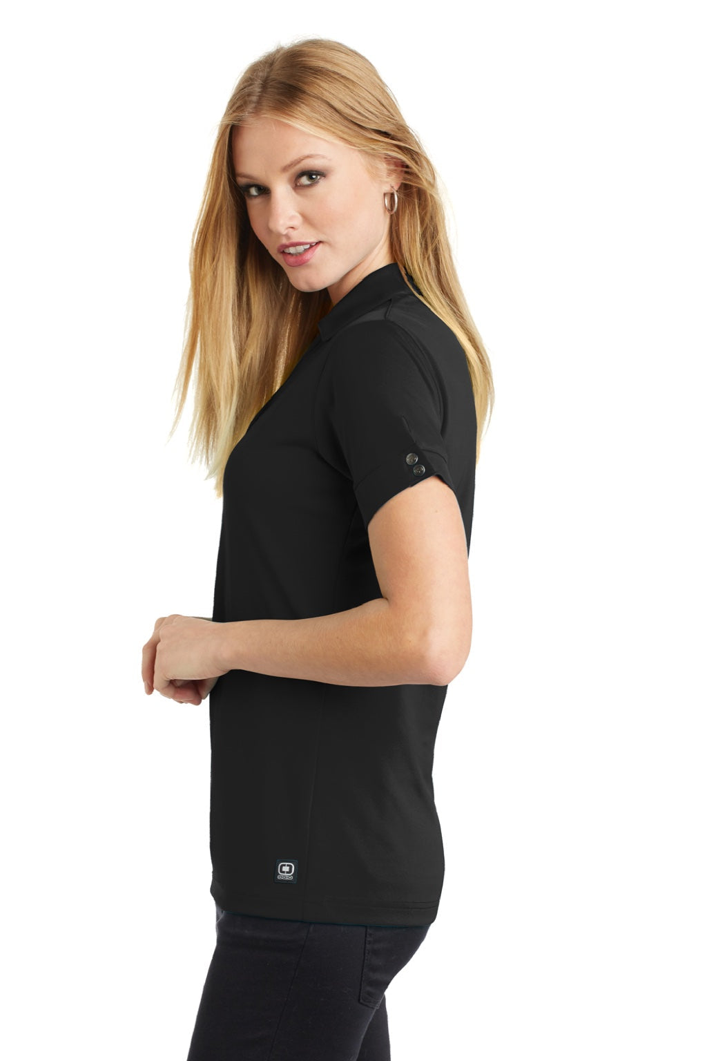 Ogio Womens Glam Moisture Wicking Short Sleeve Polo Shirt - Blacktop