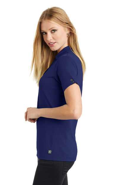 Ogio Womens Glam Moisture Wicking Short Sleeve Polo Shirt - Blueprint