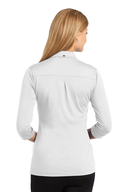 Ogio Womens Gauge Moisture Wicking 3/4 Sleeve Polo Shirt - White