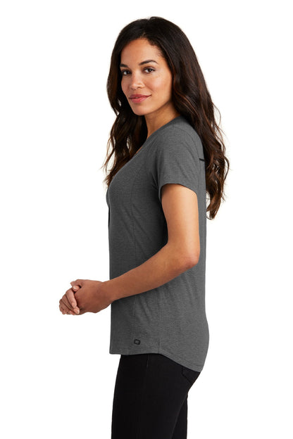 Ogio Womens Tread Moisture Wicking Short Sleeve Polo Shirt - Heather Blacktop