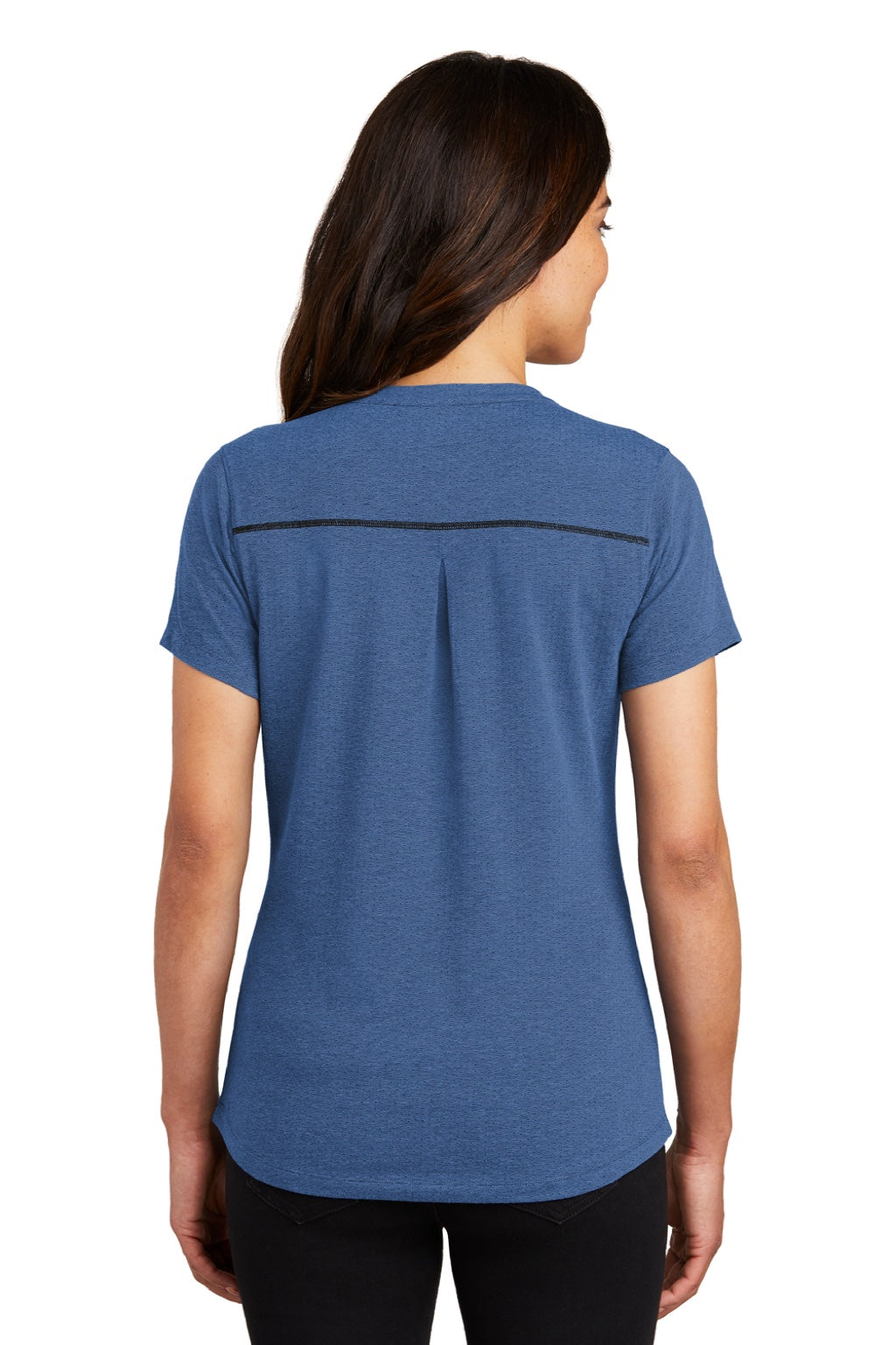 Ogio Womens Tread Moisture Wicking Short Sleeve Polo Shirt - Heather Blue