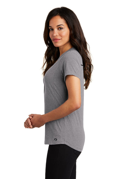 Ogio Womens Tread Moisture Wicking Short Sleeve Polo Shirt - Heather Grey