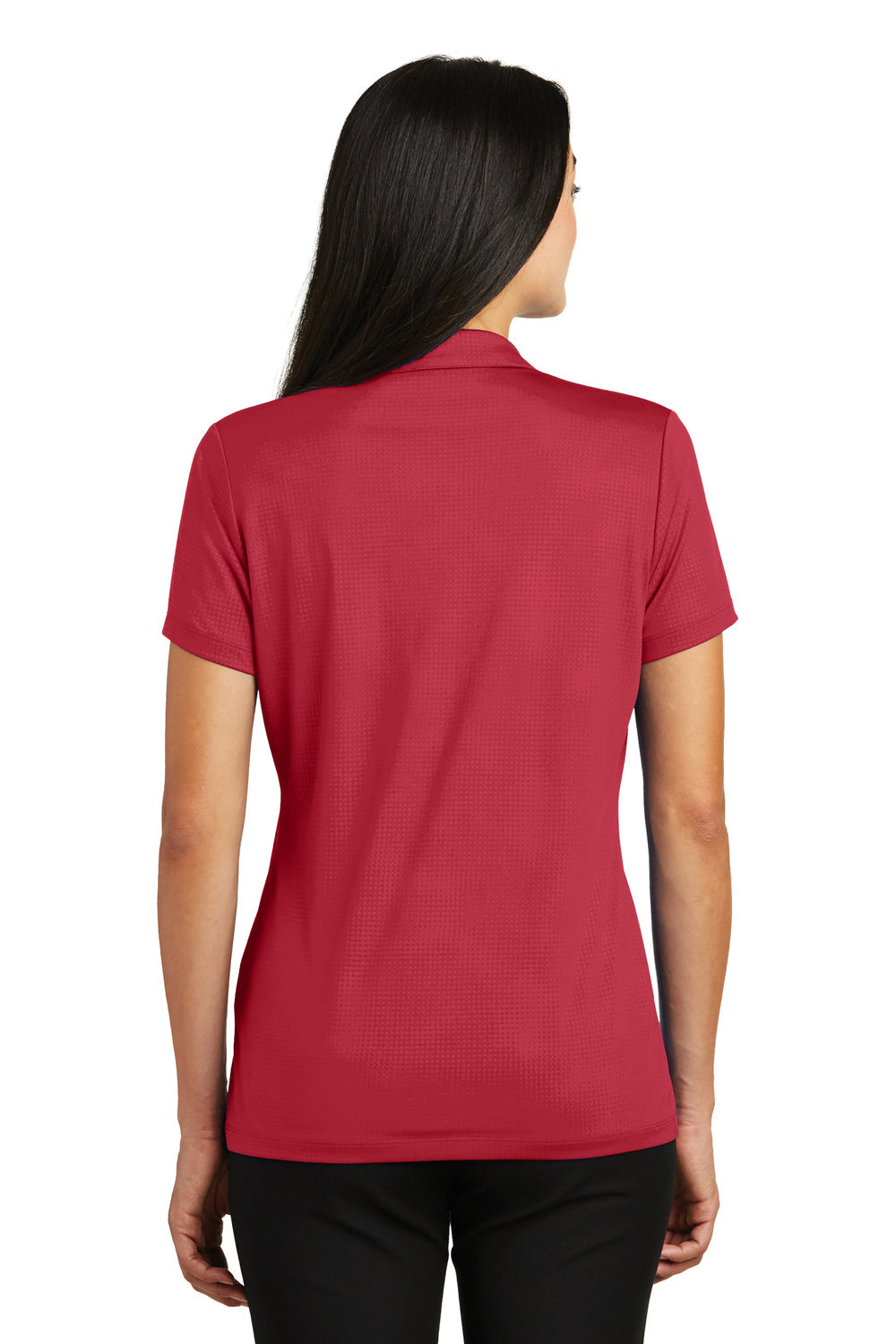 Sport-Tek Womens Tough Moisture Wicking Short Sleeve Polo Shirt - Deep Red - Closeout