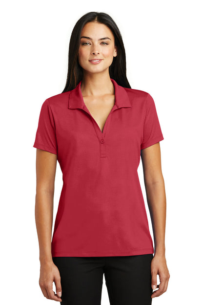 Sport-Tek Womens Tough Moisture Wicking Short Sleeve Polo Shirt - Deep Red - Closeout