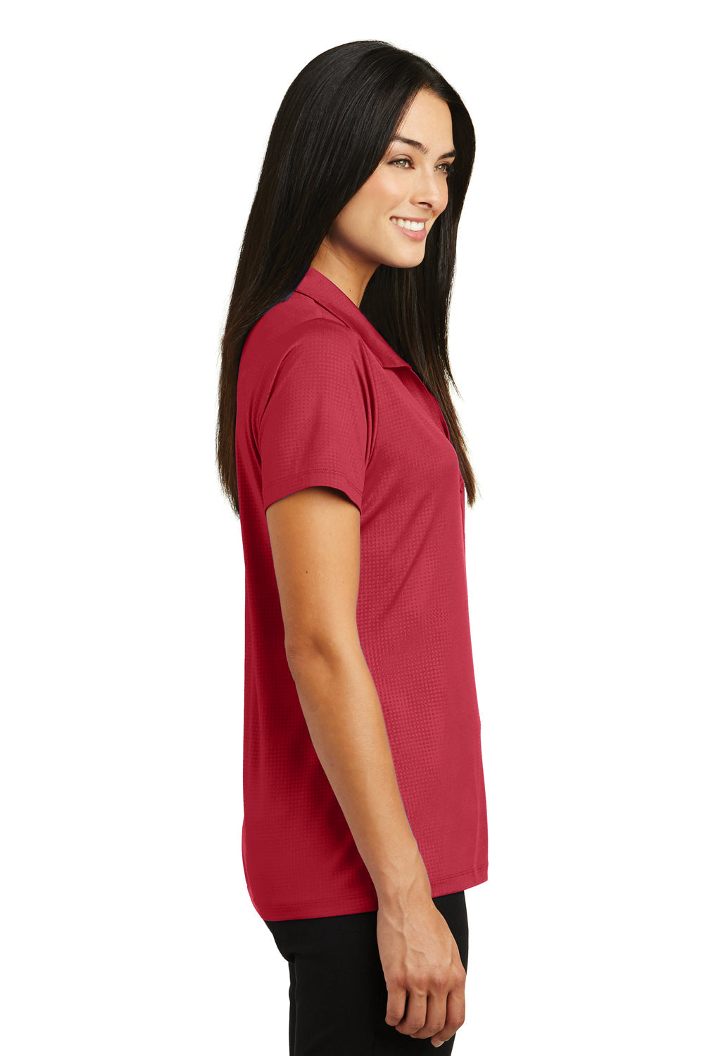 Sport-Tek Womens Tough Moisture Wicking Short Sleeve Polo Shirt - Deep Red - Closeout