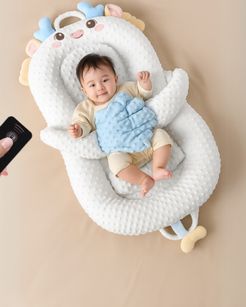 2-in-1 Baby Soothing Nest with Patting Arms & Remote